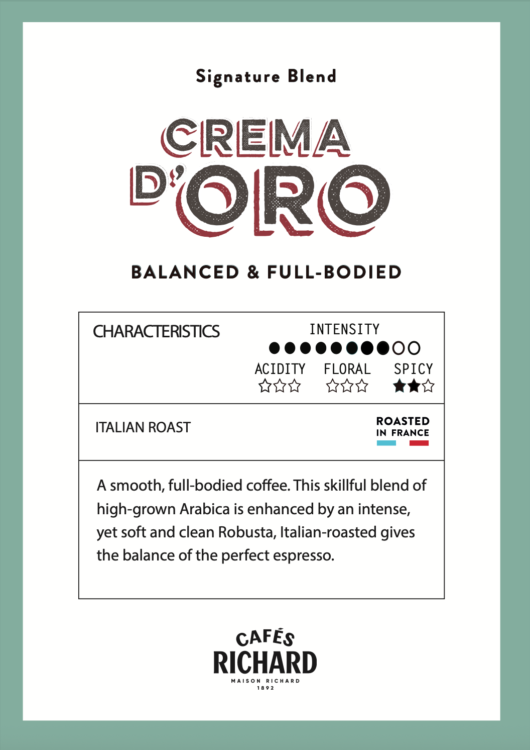 Crema D'Oro, ყავის მარცვალი, 1 კგ
