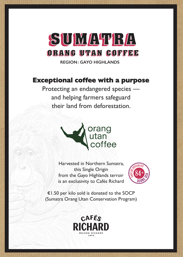 ადგილწარმოშობის ყავა - სუმატრა, ყავის მარცვალი, 500 გრ