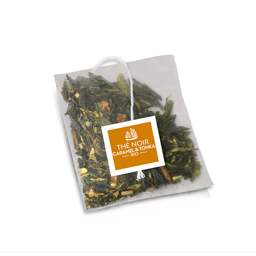 Caramel & Tonka Bio, შავი ჩაი, პაკეტებში, 40 ც