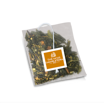 Caramel & Tonka Bio, შავი ჩაი, პაკეტებში, 40 ც